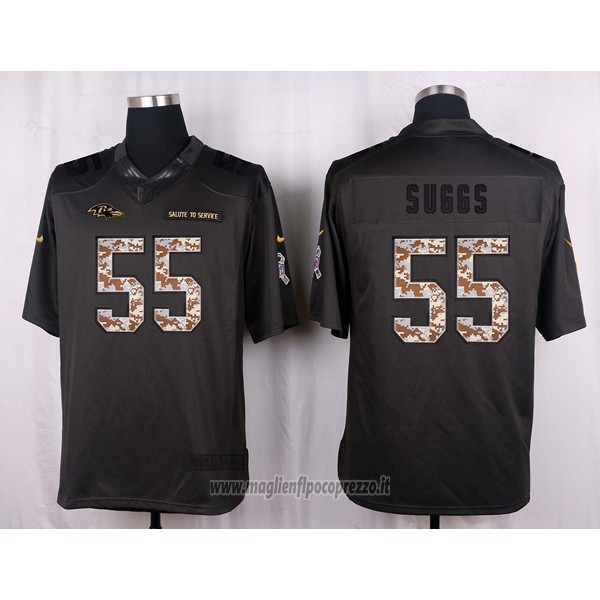 Maglia NFL Anthracite Baltimore Ravens Suggs Apagado Salute To Service 2016 Grigio
